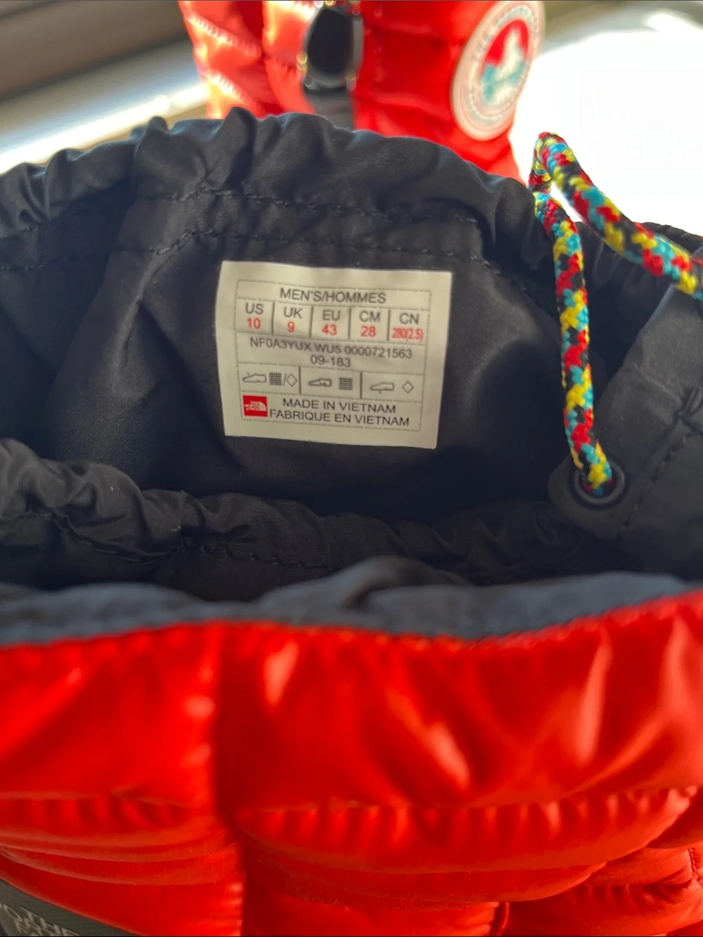 The North Face Men’s Red Puffer Winter Boots